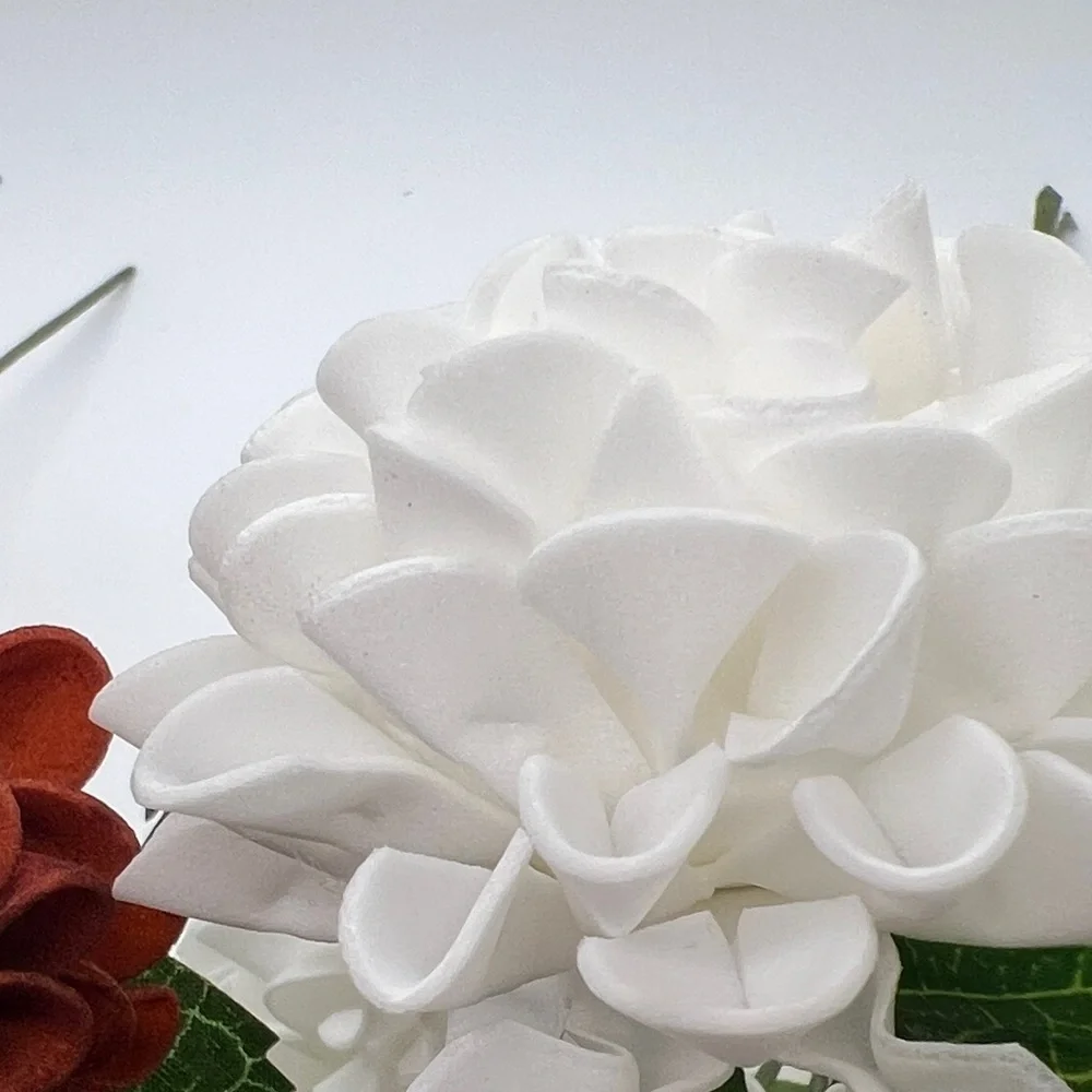 Orange and White Artificial Flower Set
